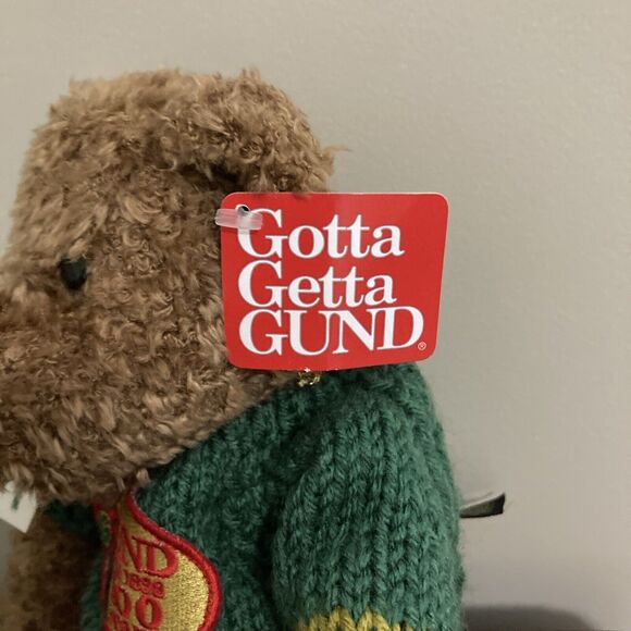 GUND 100 YEARS CELEBRATION Teddy Bear 9676 PLUSH 1998 NWT GREEN SWEATER - Picture 9 of 16